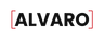 ALVARO — logo corchetes rojos, fondo transparente