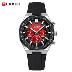 Reloj Curren 8489 Silicona color Negro Rojo