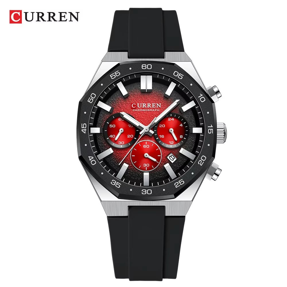 Reloj Curren 8489 Silicona color Negro Rojo