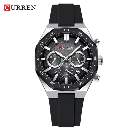 Reloj Curren 8489 Silicona color Negro